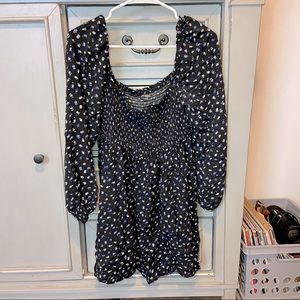 Navy Tullip off the shoulder dress